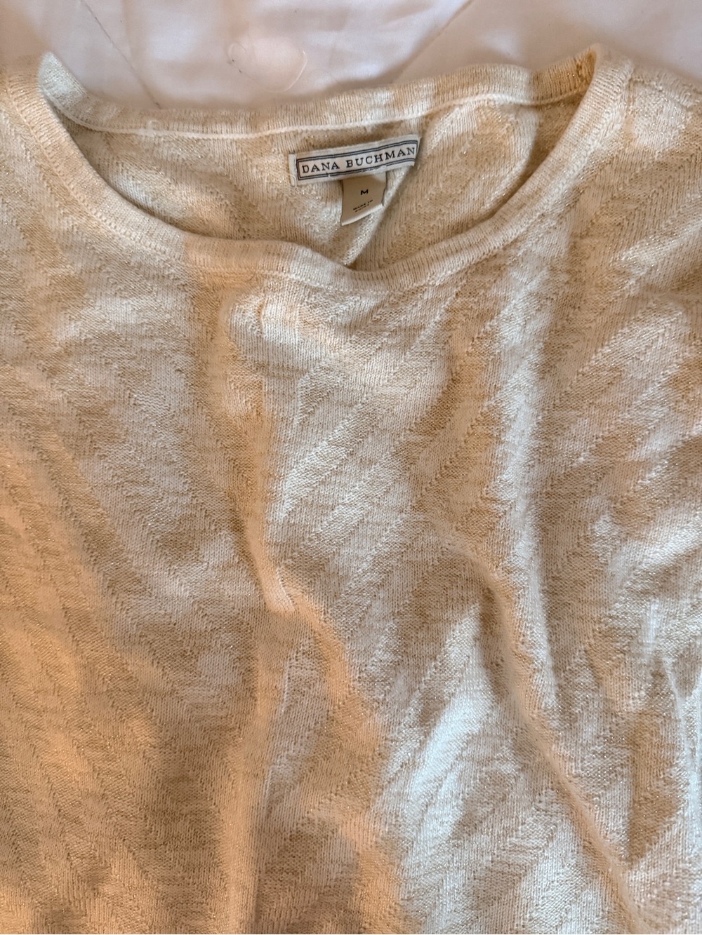 Dana Buchman Cream Lightweight Crewneck Sweater